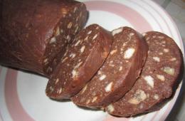 Рецепт шоколадной колбасы из печенья